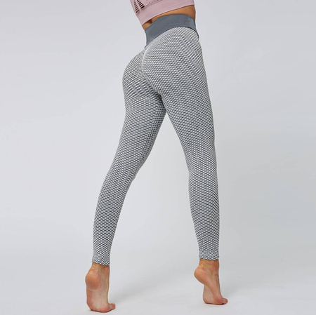 Legginsy sportowe push up wysoki stan karbowane