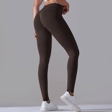 Legginsy sportowe z wysoki stanem i  marszczeniami