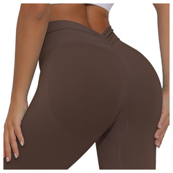 Legginsy sportowe z wysoki stanem i  marszczeniami