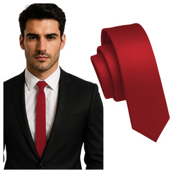 Krawat śledzik bordowy