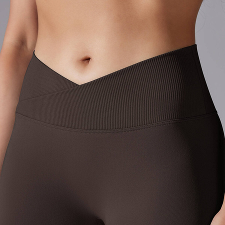 Legginsy sportowe z wysoki stanem i  marszczeniami