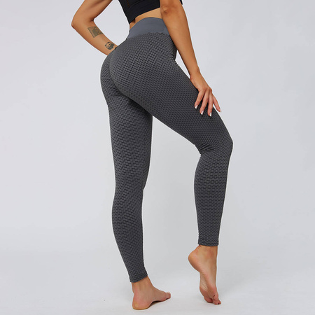 Legginsy sportowe push up wysoki stan karbowane