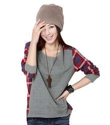 Bluzka z długim rękawem w kratę