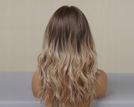 Peruka lace front blond brąz fale długie włosy