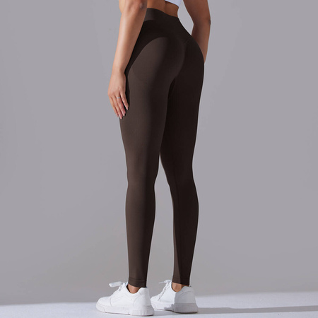 Legginsy sportowe z wysoki stanem i  marszczeniami