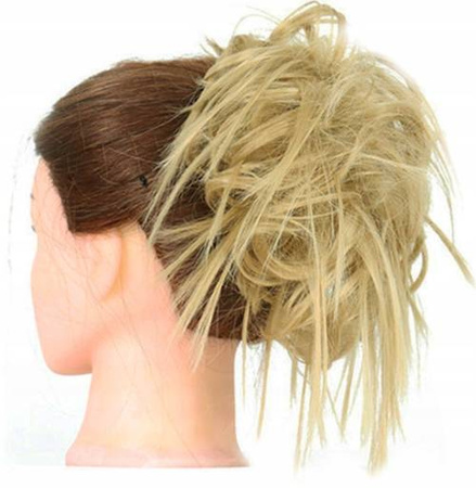 Doczepiany kok na gumce treska gęste włosy