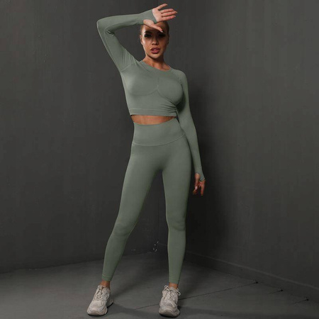 Komplet zestaw sportowy legginsy + top 