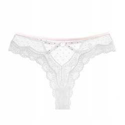 Stringi damskie paseczki siateczka z koronką