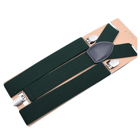 Szelki do spodni 3,5 cm butelkowa zieleń