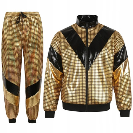 Dres w stylu retro z lat 70. i 80 - złoty