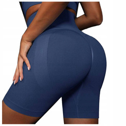 Spodenki sportowe fitness karbowane z wysokim stanem