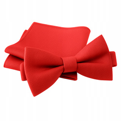 Zestaw mucha + poszetka - czerwona