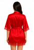 Szlafrok damski satynowy z koronką czerwony