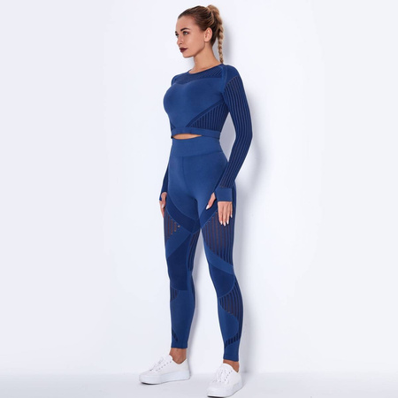 Komplet zestaw sportowy legginsy bezszwowe + top 