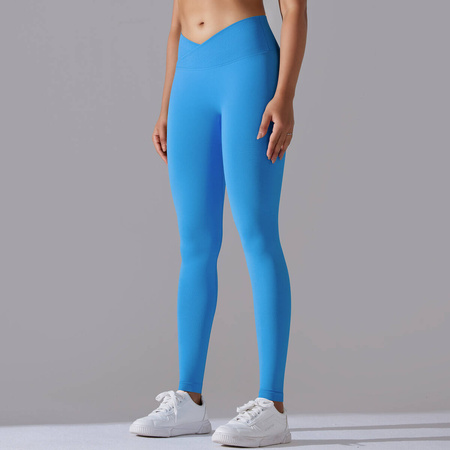Legginsy sportowe z wysoki stanem i  marszczeniami
