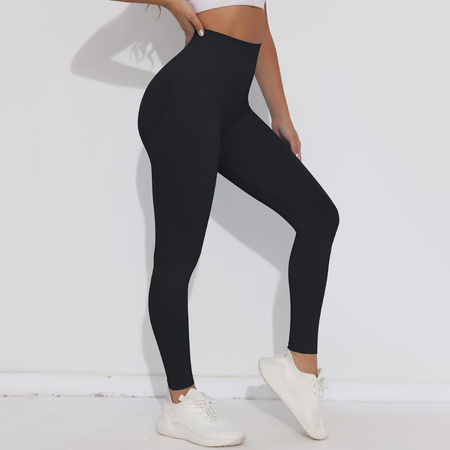 Legginsy sportowe z wysoki stanem i  marszczeniami