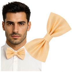 Muszka męska w drobną kratkę - szampańska