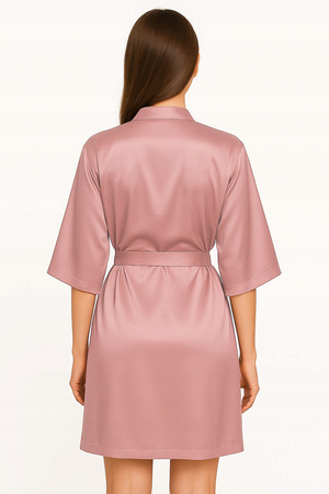 Szlafrok damski satynowy - rose gold