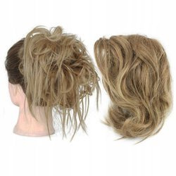 Doczepiany kok na gumce treska gęste włosy