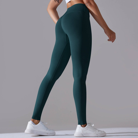 Legginsy sportowe z wysoki stanem i  marszczeniami