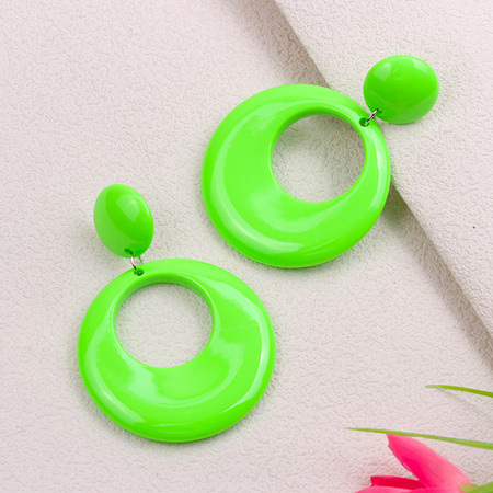 Neonowe kolczyki koła zielone