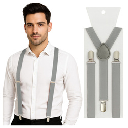 Szelki do spodni 2,5 cm jasny szary