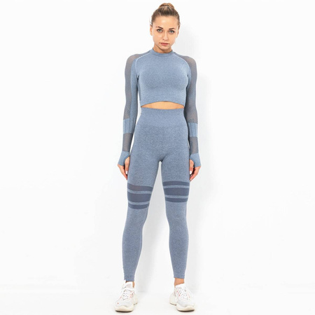 Komplet zestaw sportowy legginsy bezszwowe + top 