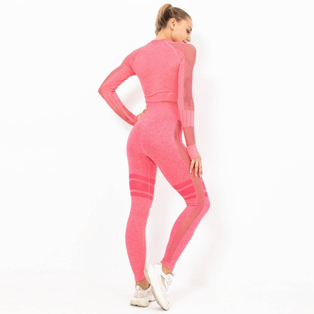 Komplet zestaw sportowy legginsy bezszwowe + top 
