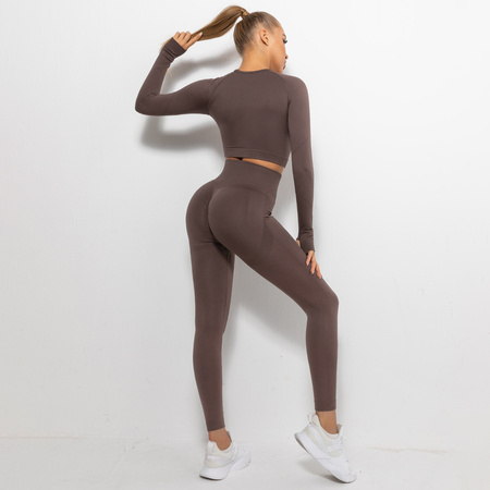 Komplet sportowy legginsy bezszwowe + top