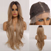 Peruka długa ombre brąz falowana lace front