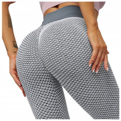 Legginsy sportowe push up wysoki stan karbowane