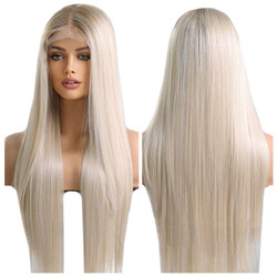 Peruka długa blond prosta lace front