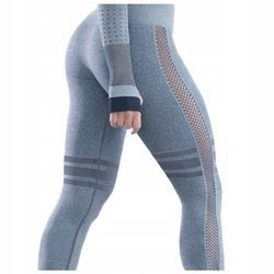 Legginsy sportowe push up wysoki stan z lampasem