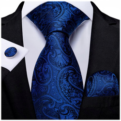 Żakardowy zestaw - krawat + poszetka + spinki