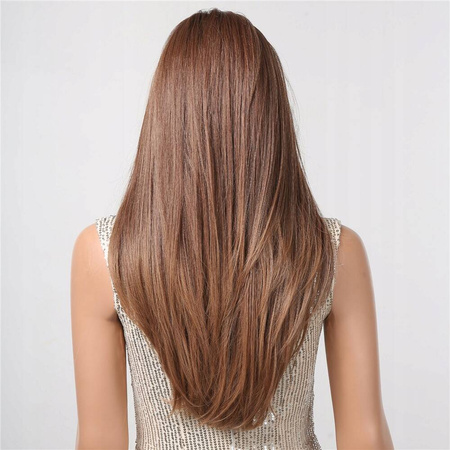 Peruka lace front długa brąz prosta