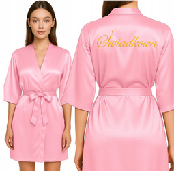 Szlafrok damski satynowy z napisem Świadkowa