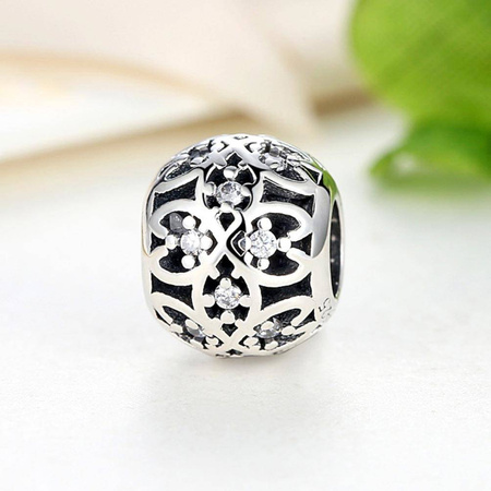 Zawieszka do bransoletki charms do pandora - kwiaty ażur