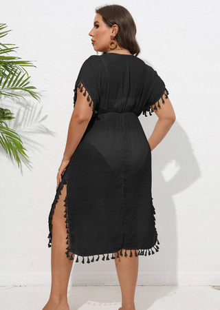 Sukienka plażowa pareo plus size CZARNA