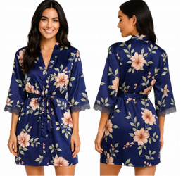 Satynowy szlafrok damski satyna podomka