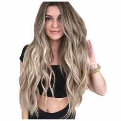 Peruka długa ombre blond brąz fale