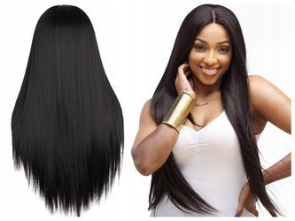 Peruka długa czarna prosta