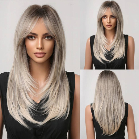 Peruka długa blond platyna prosta
