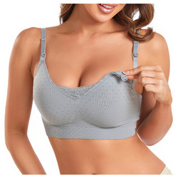 Biustonosz ciążowy stanik bezszwowy do karmienia - szary