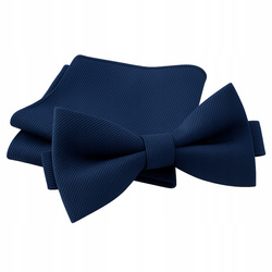 Zestaw mucha + poszetka - granatowa