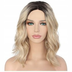Peruka do ramion ombre blond falowana