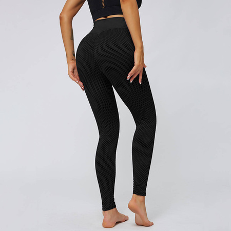 Legginsy sportowe push up wysoki stan karbowane