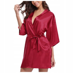 Satynowy szlafrok damski satyna podomka