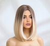 Peruka brąz blond ombre prosta do ramion