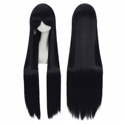 Peruka długa czarna prosta cosplay