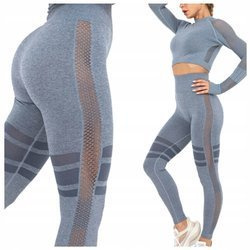 Komplet zestaw sportowy legginsy bezszwowe + top